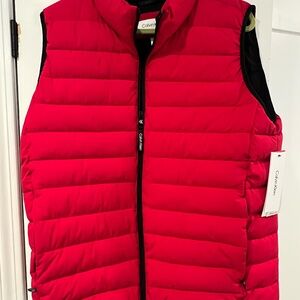 Calvin Klein Vibrant Red Quilted Vest